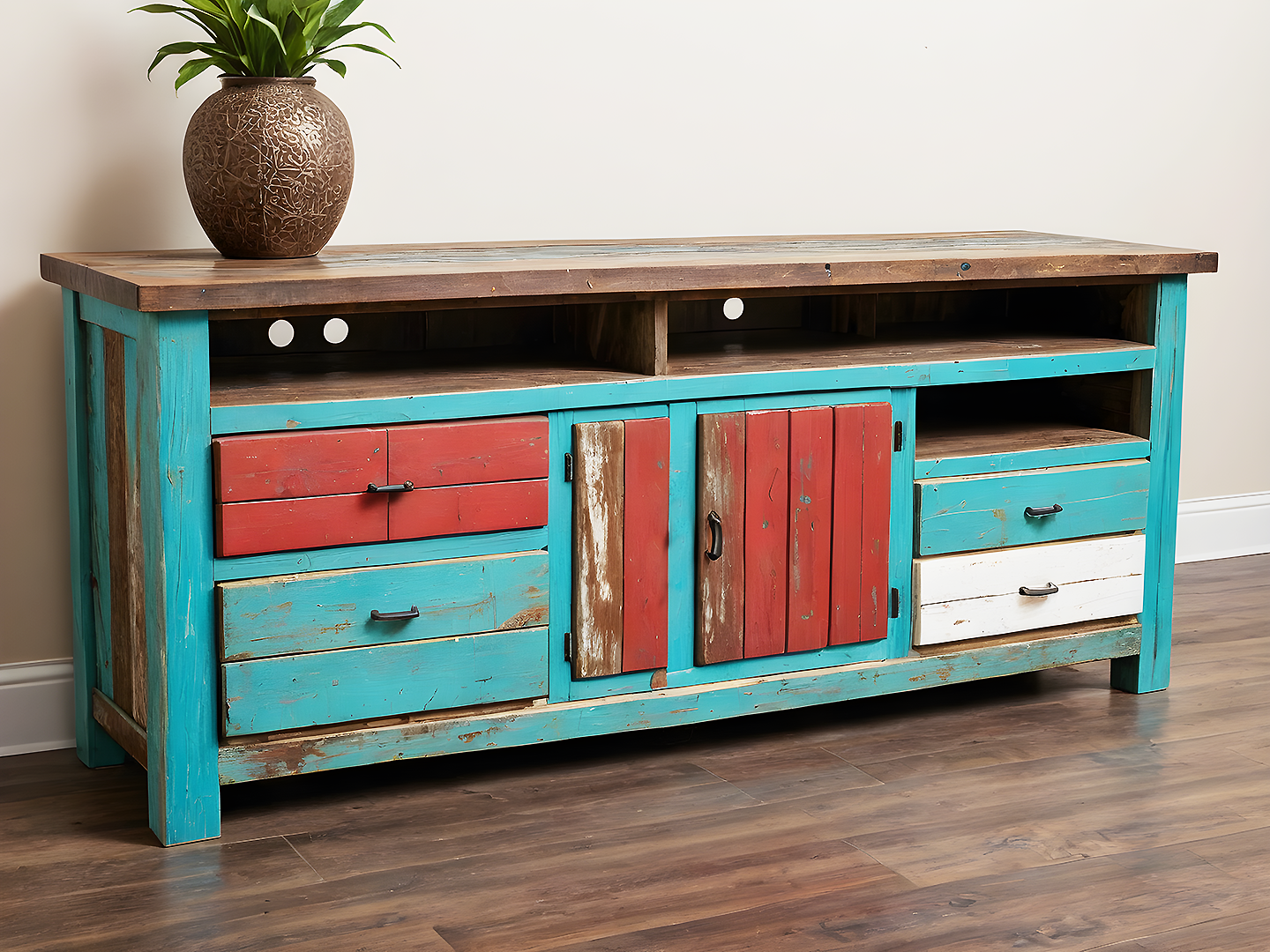 Richmond Πολύχρωμος Ξύλινος Μπουφές TV