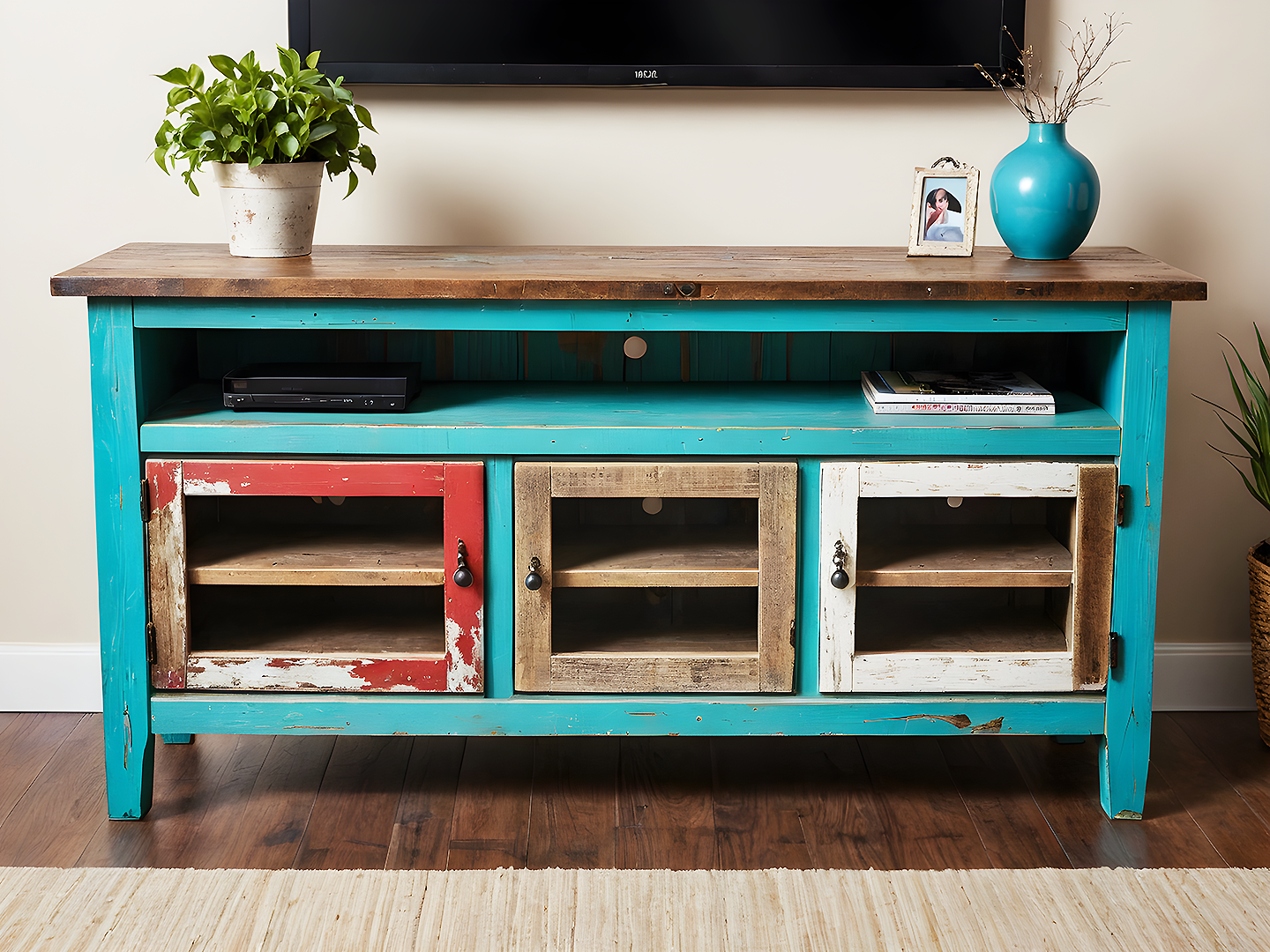 Richmond Πολύχρωμος Ξύλινος Μπουφές TV