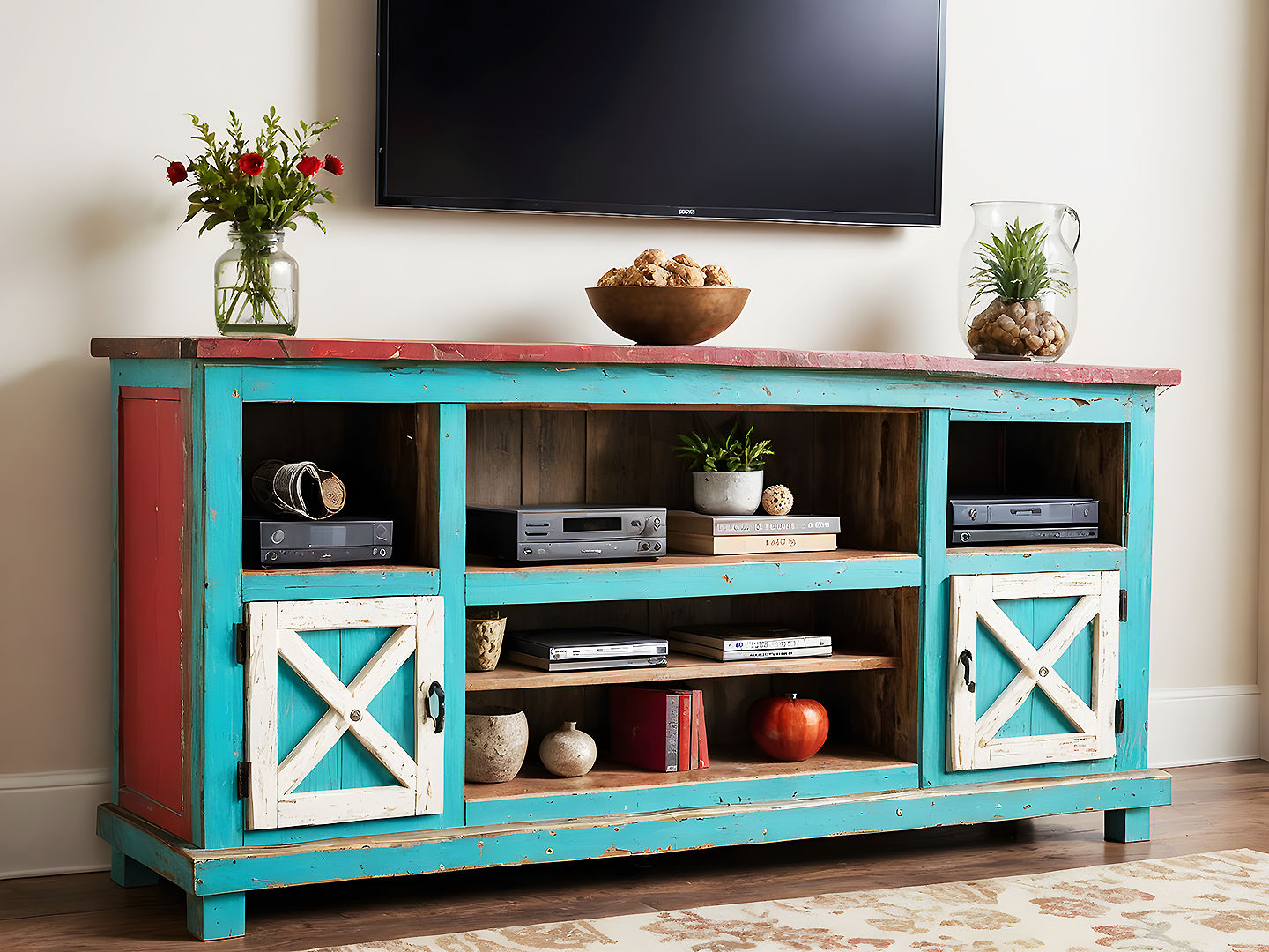 Richmond Πολύχρωμος Ξύλινος Μπουφές TV