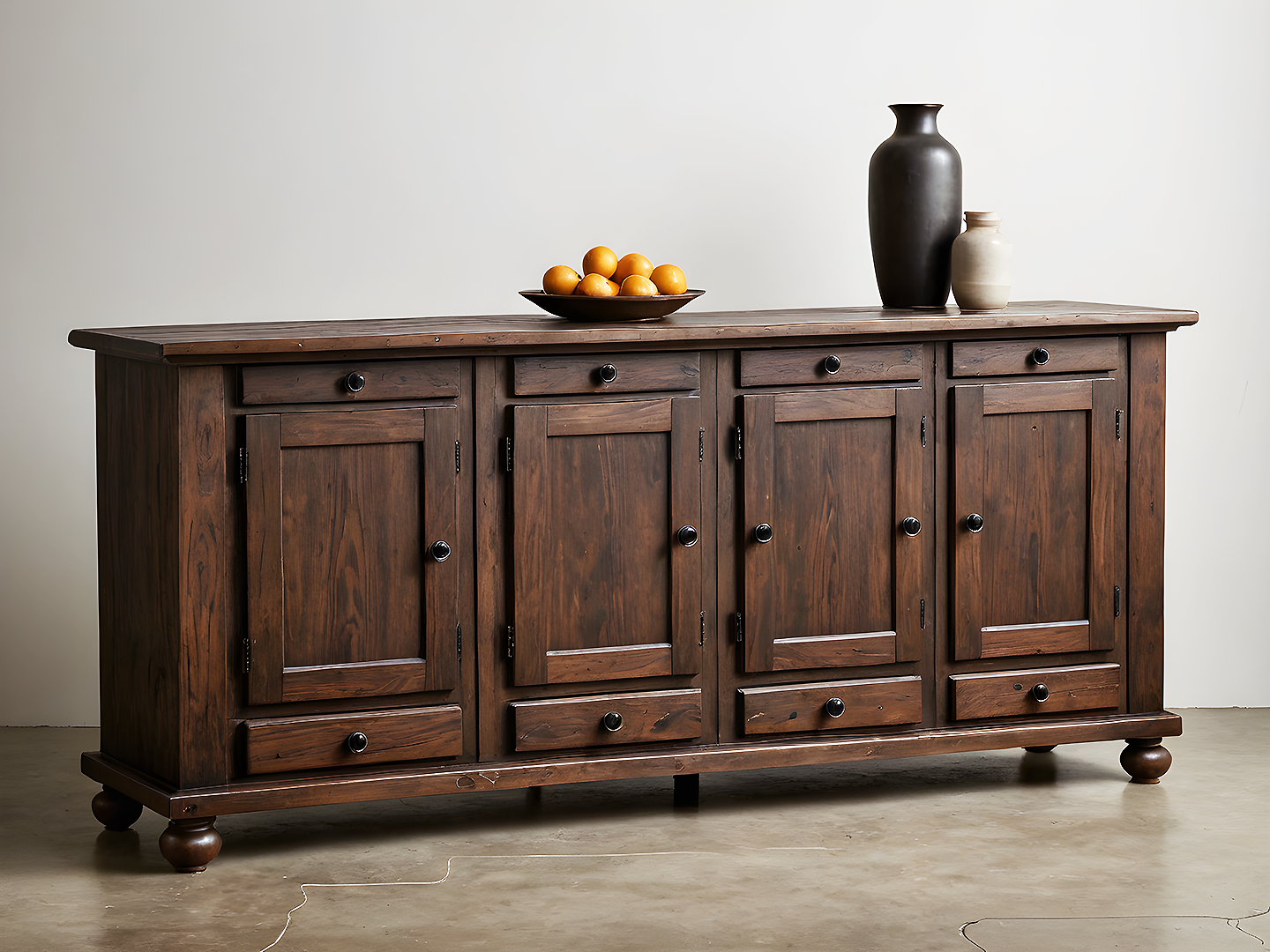 Napa Μασίφ Ξύλινος Ρουστίκ Μπουφές