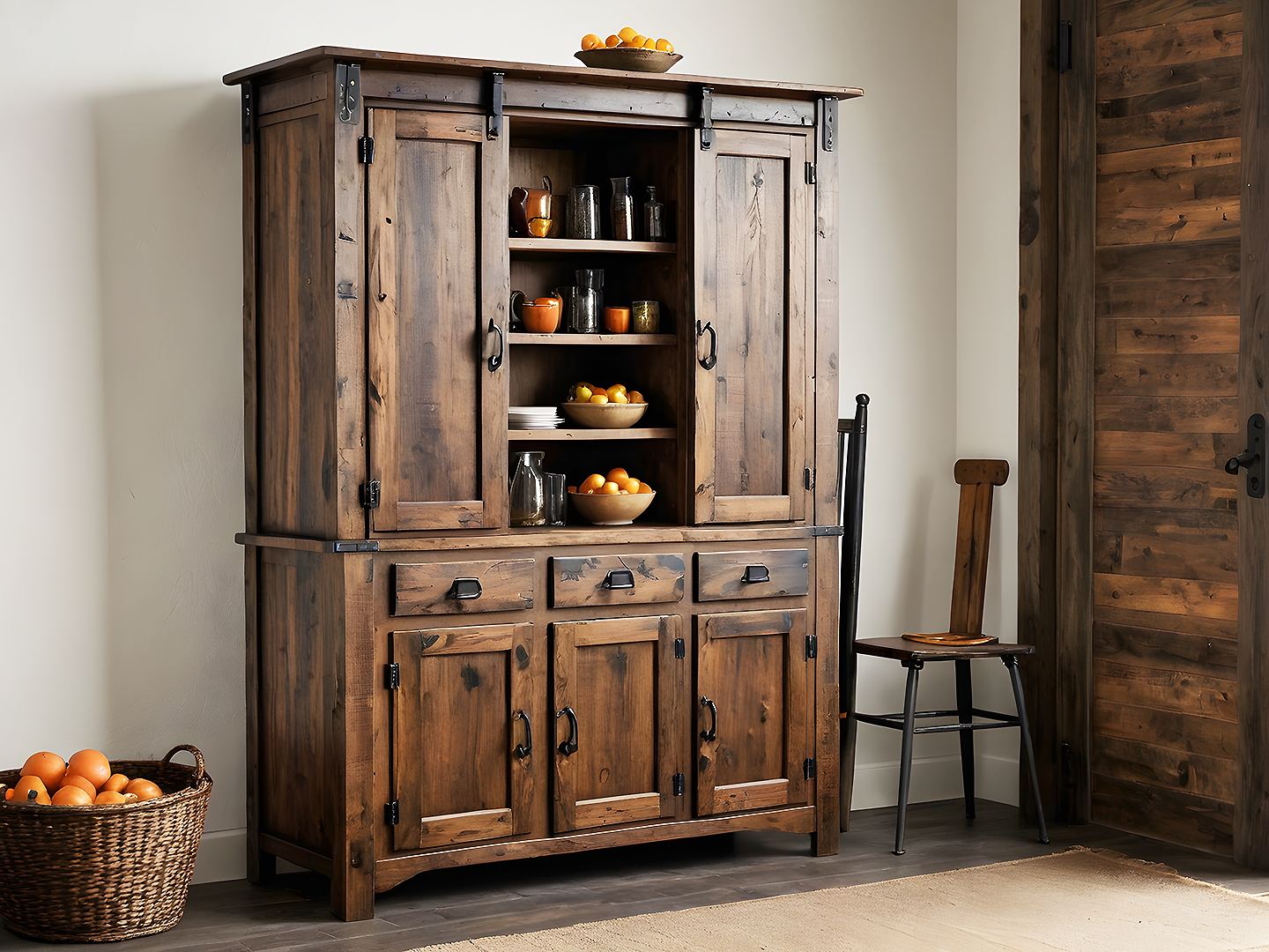 Laguna Rustic Ξύλινος Μπουφές Κουζίνας