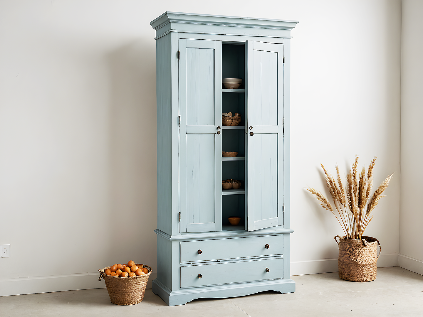 Elizabeth Βιτρίνα Αποθήκευσης σε Αντικέ Γαλάζιο