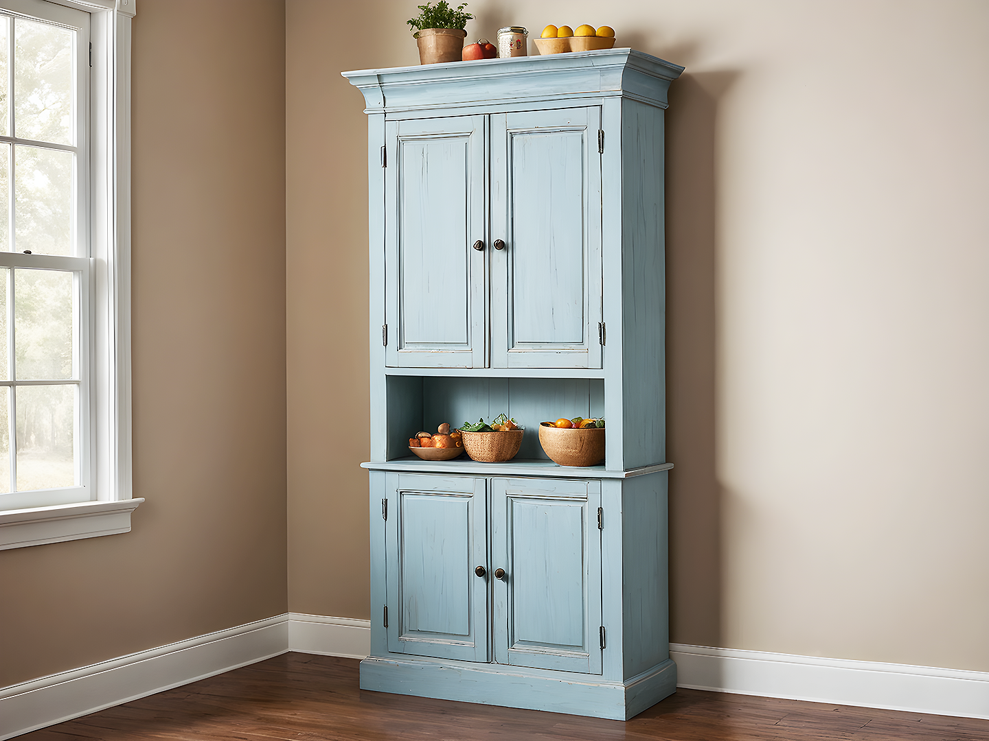 Elizabeth Βιτρίνα Αποθήκευσης σε Αντικέ Γαλάζιο