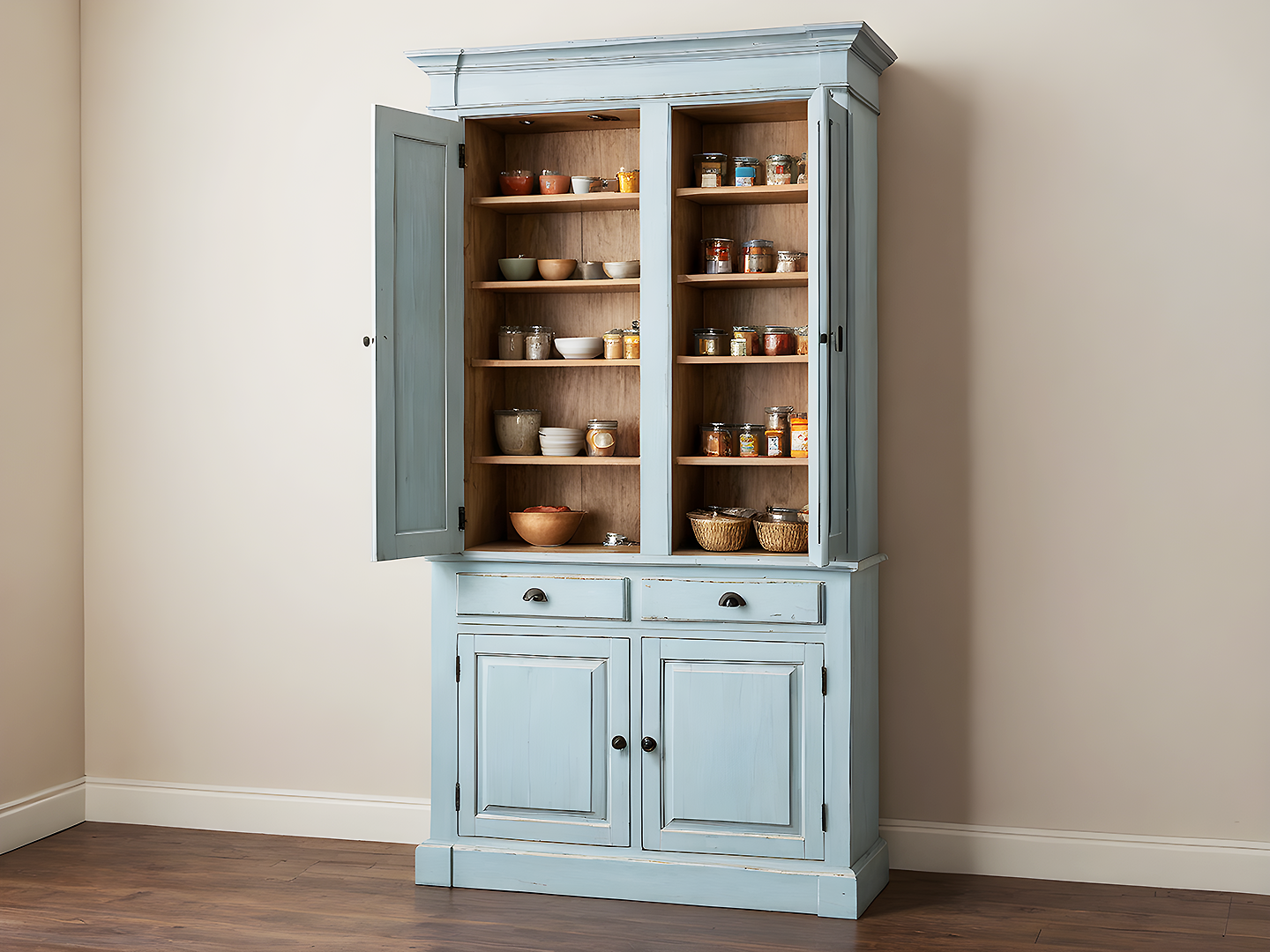 Elizabeth Βιτρίνα Αποθήκευσης σε Αντικέ Γαλάζιο