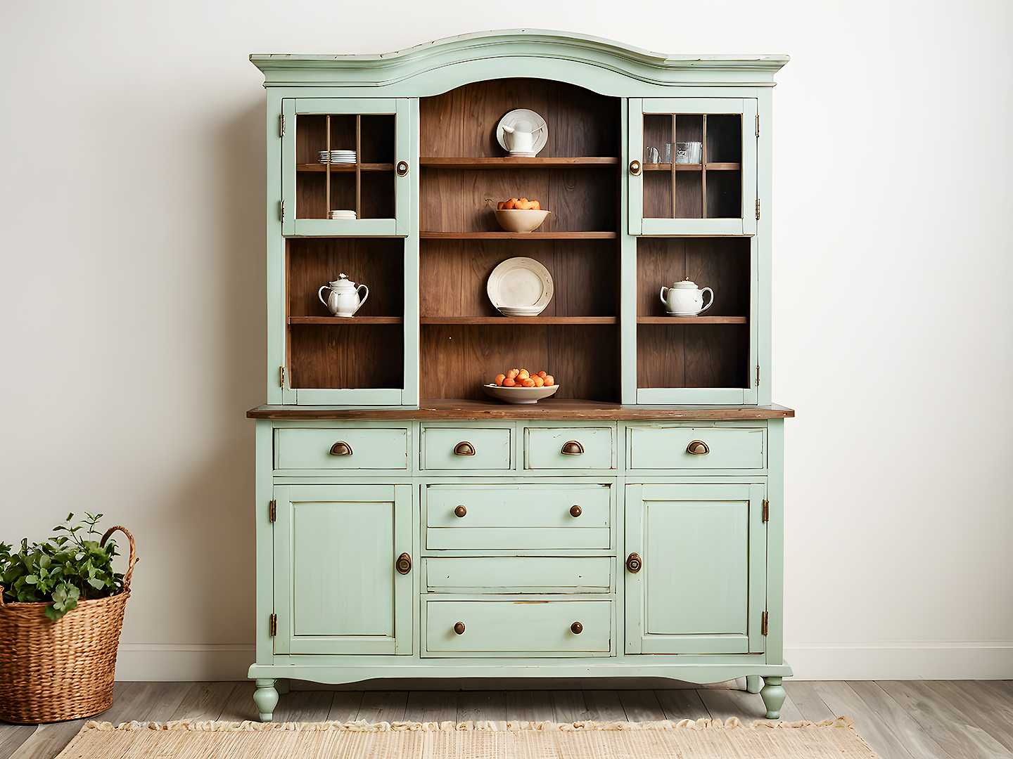 Arcadia Ρετρό Βιτρίνα-Μπουφές σε Sage Πράσινο