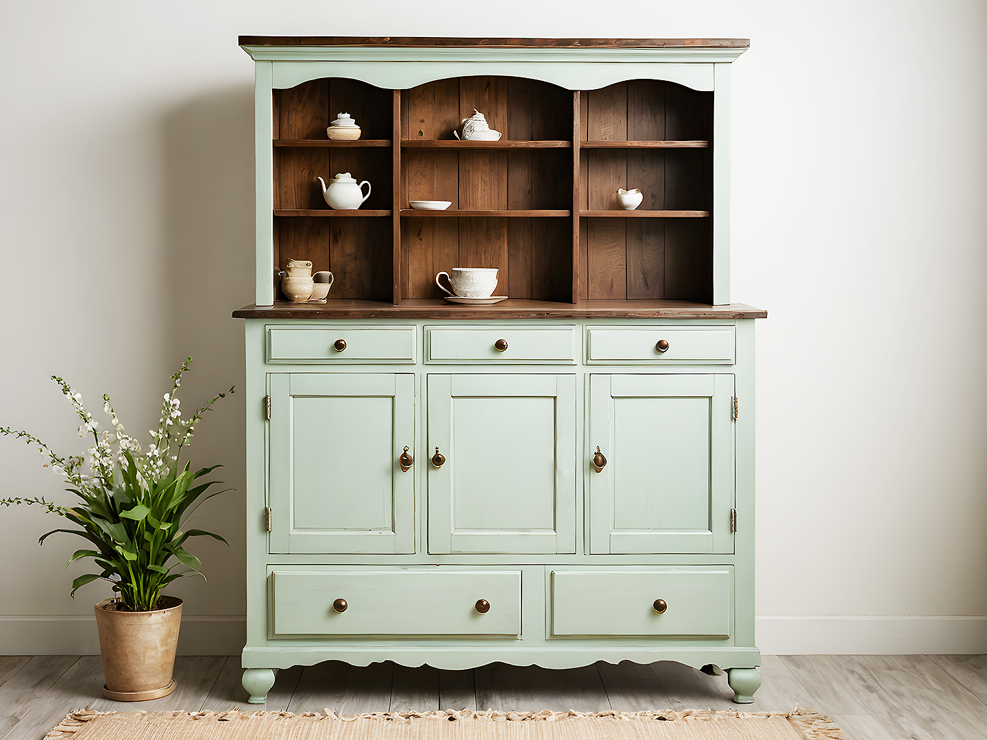 Arcadia Ρετρό Βιτρίνα-Μπουφές σε Sage Πράσινο