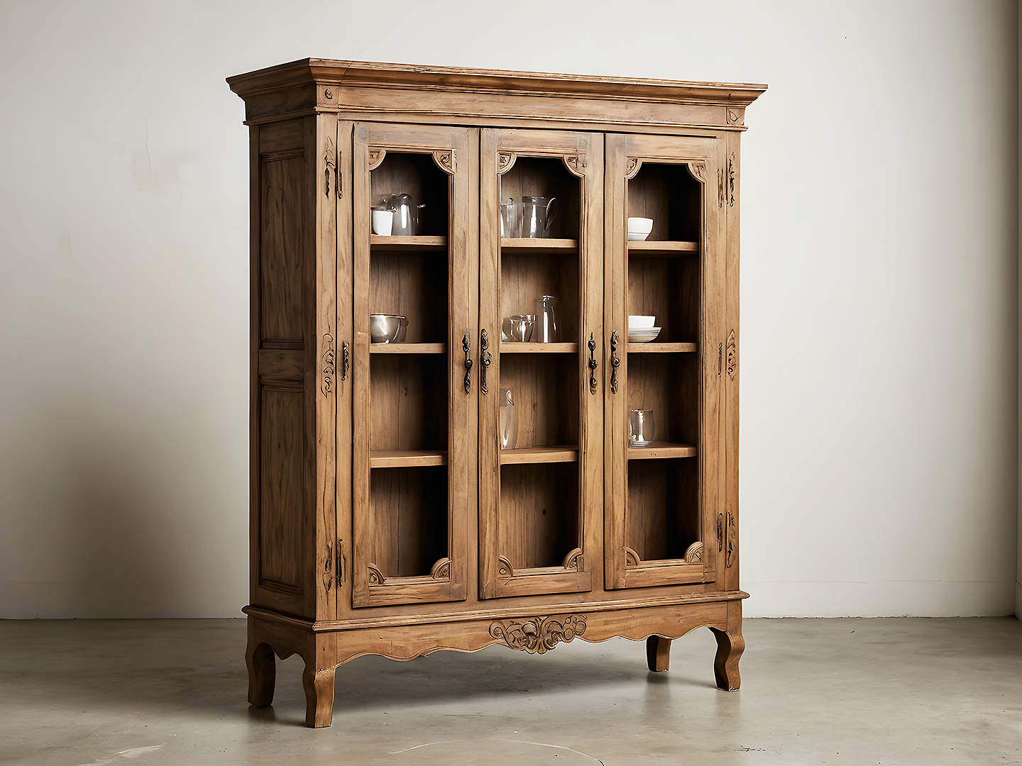 Lovina Κλασική Ξύλινη Βιτρίνα Μπουφές