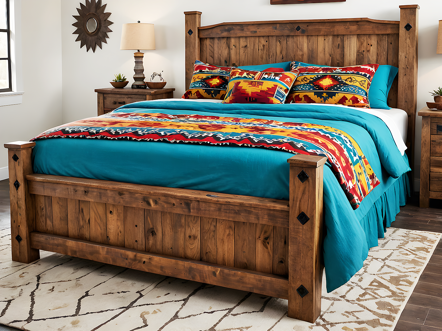 Whilson Rustic Ξύλινο King Size Κρεβάτι