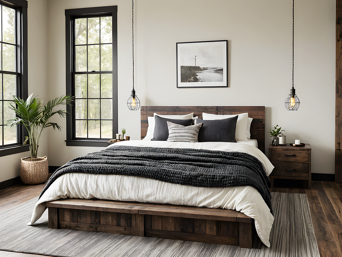 Aurora Χειροποίητο Ξύλινο Κρεβάτι King Size με Χαμηλό Πλαίσιο