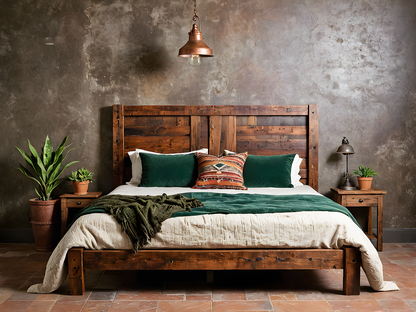 Rodney Rustic Κρεβάτι Ξύλινο