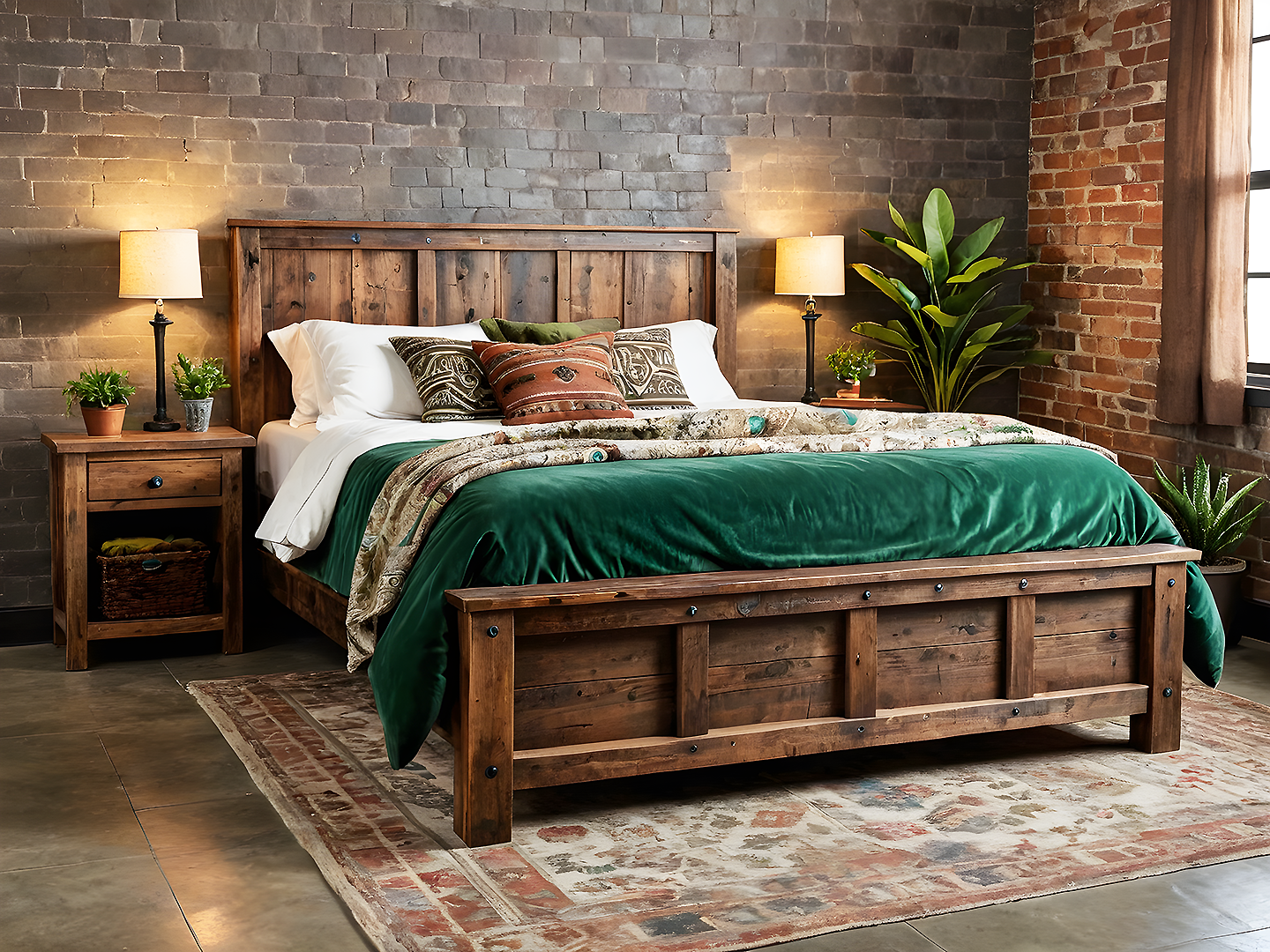 Rodney Rustic Κρεβάτι Ξύλινο