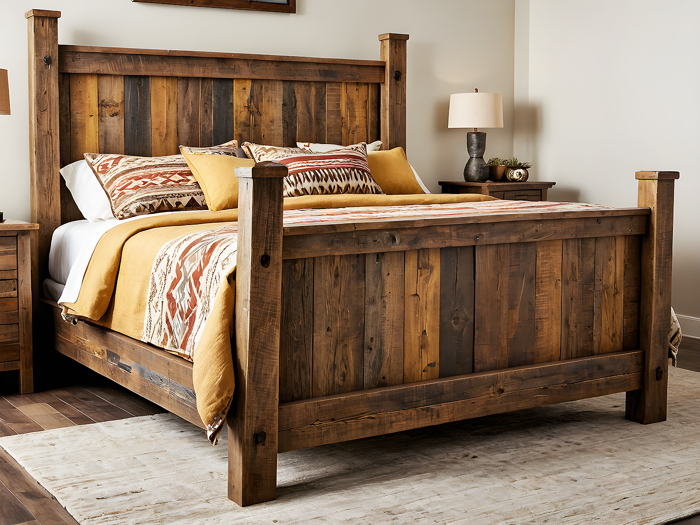 Lima Rustic Ξύλινο Κρεβάτι King Size από Reclame Ξύλο