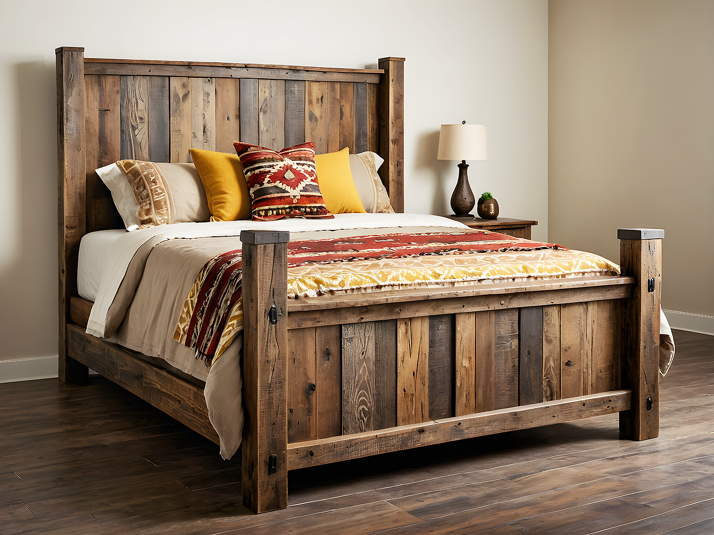 Lima Rustic Ξύλινο Κρεβάτι King Size από Reclame Ξύλο