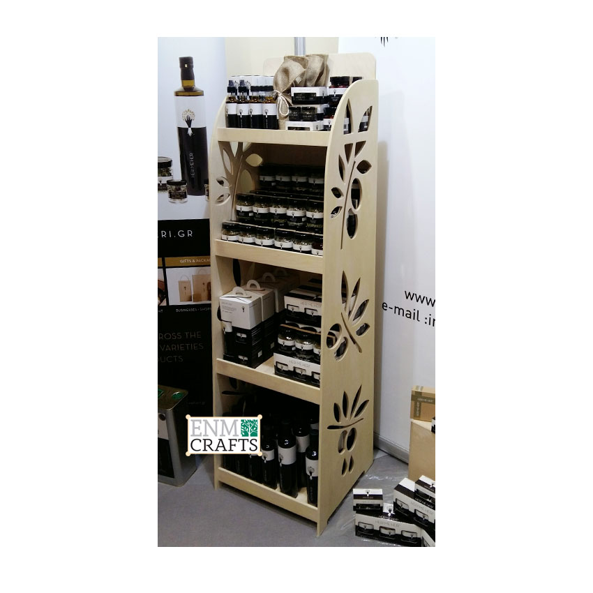 Ξύλινο Σταντ Προβολής με Θεματικό Σχέδιο Ελιάς 548