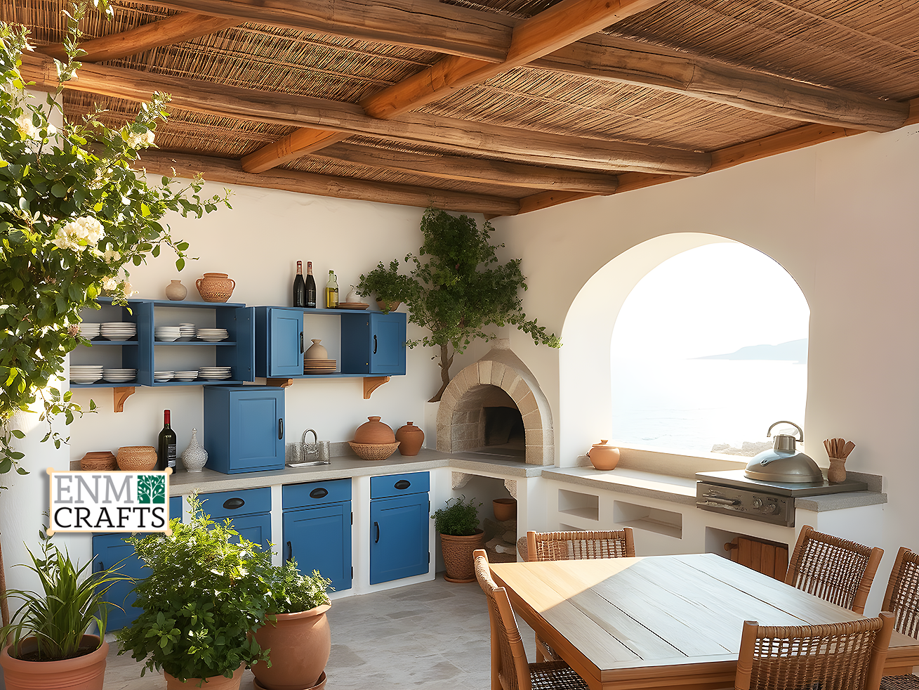 Outdoor Mediterranean Kitchen
