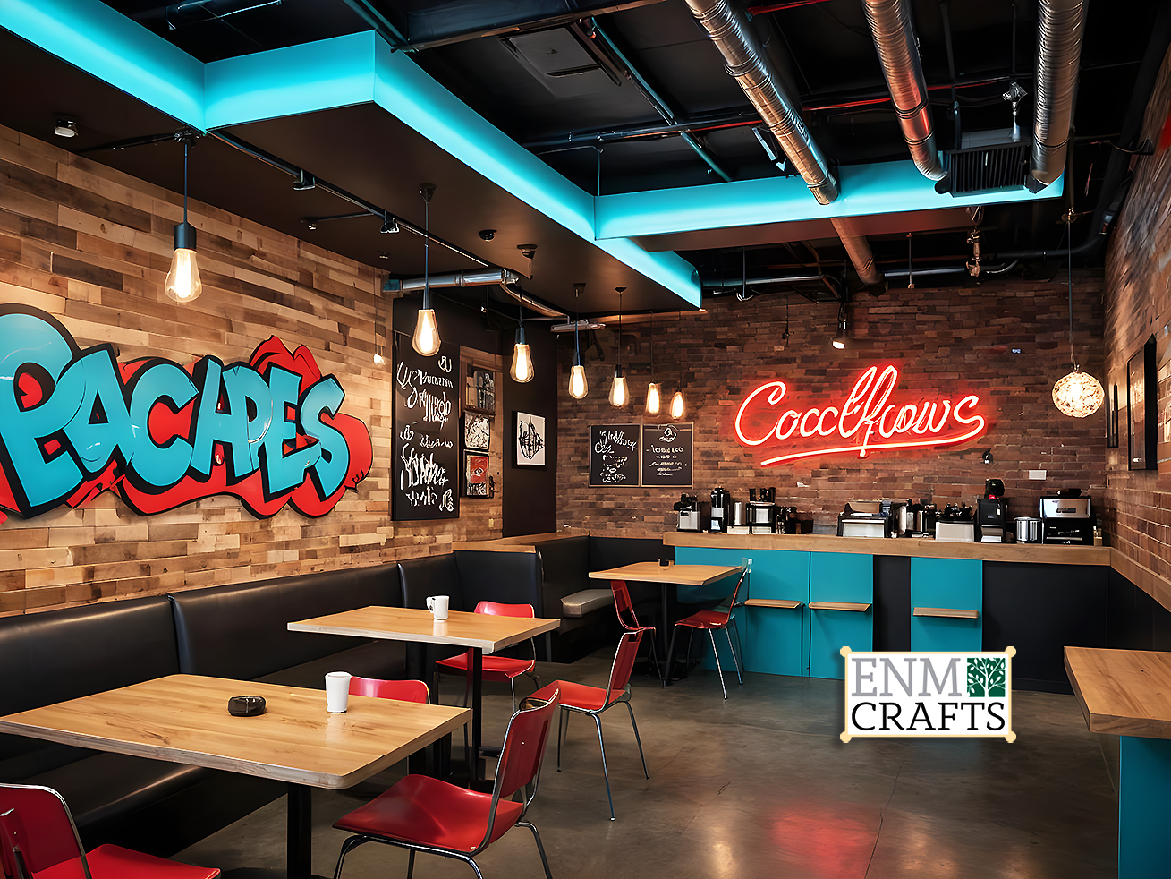 Modern Street-Art Café Interior
