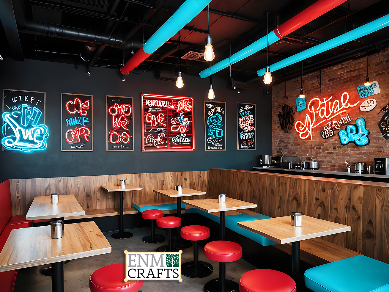 Modern Street-Art Café Interior