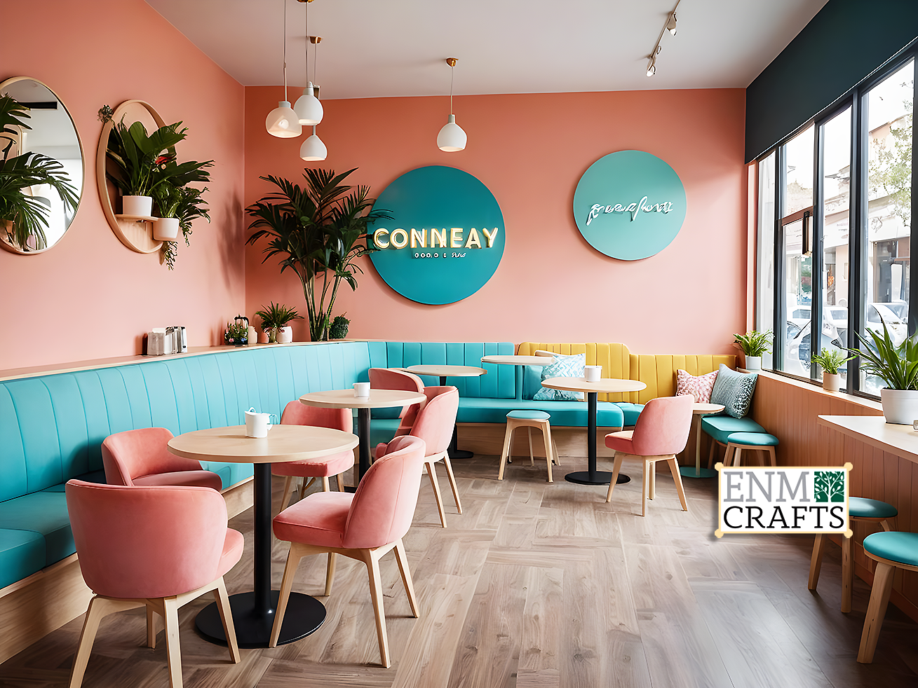 Colorful Trendy Café Interior