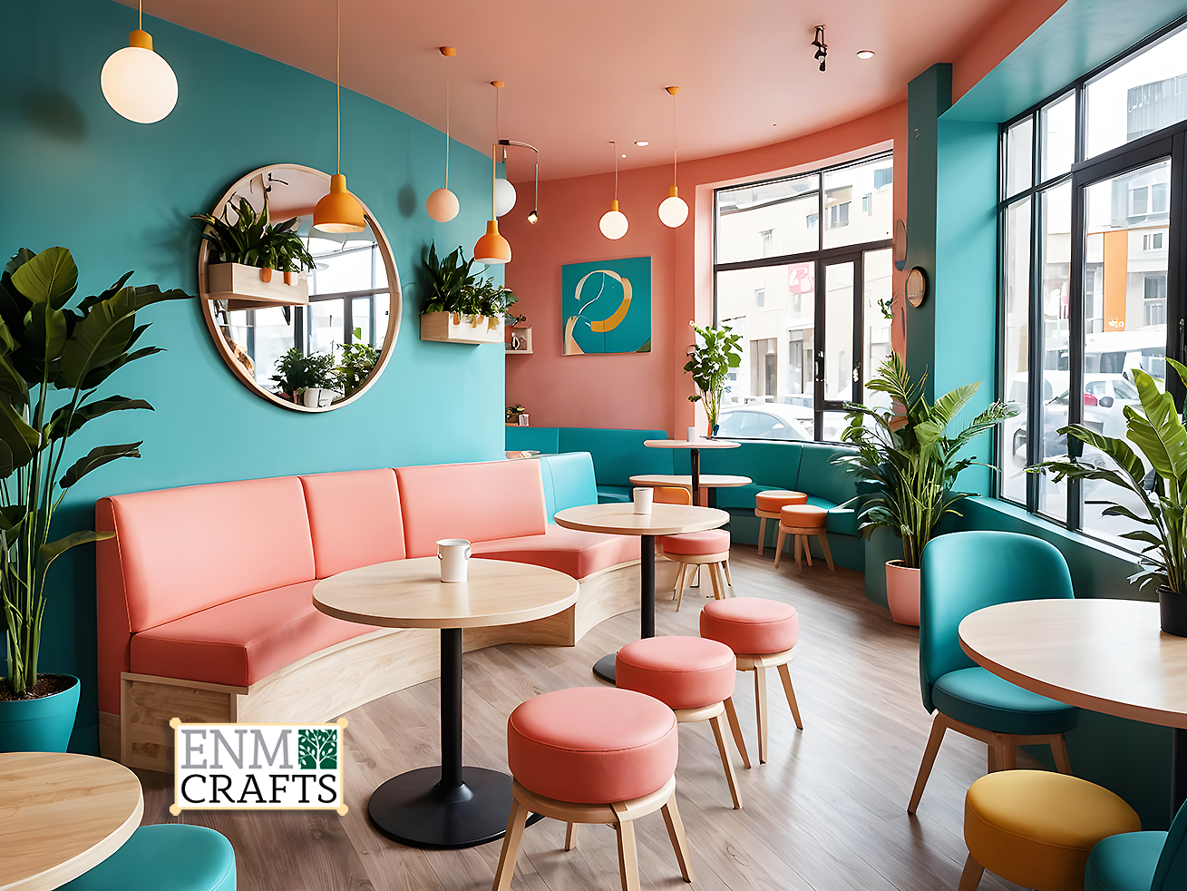 Colorful Trendy Café Interior