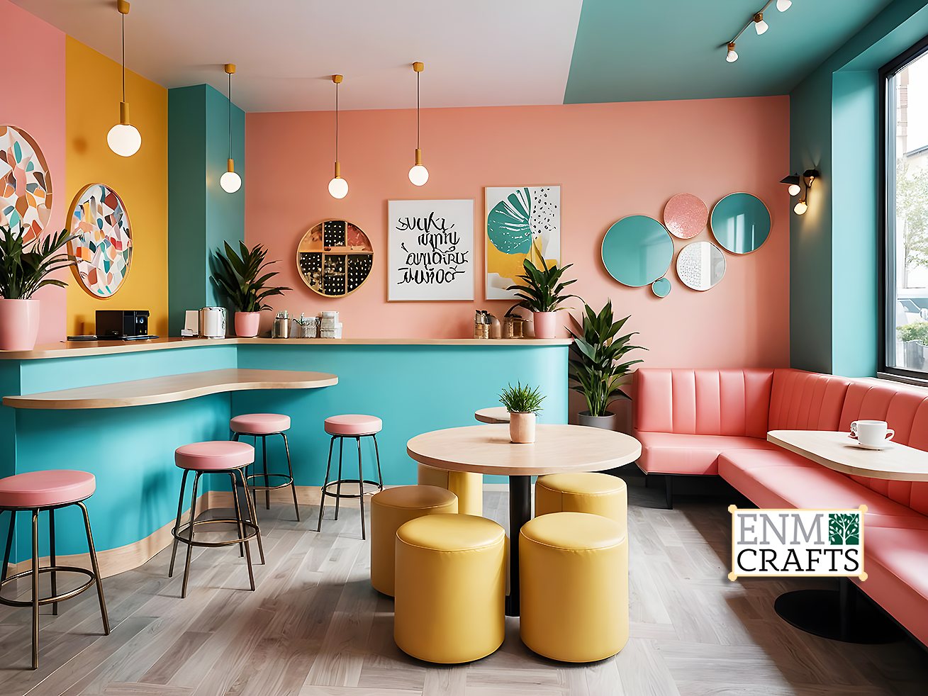 Colorful Trendy Café Interior