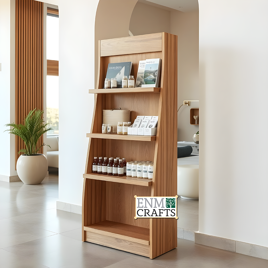 Organic Ξύλινη Ραφιέρα Προβολής Lobby G 1025