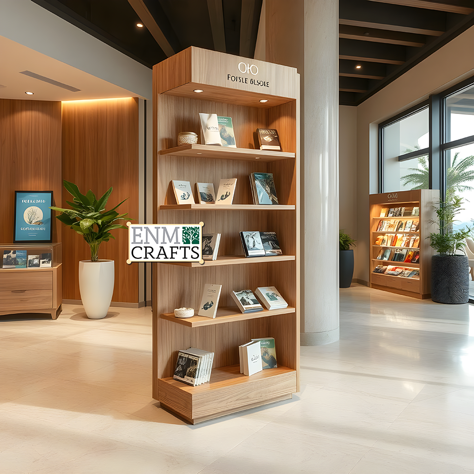 Branded Ξύλινη Στήλη Προβολής Βιβλίων & Retail G1032