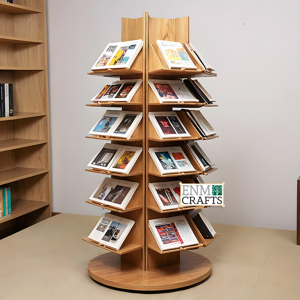 Ξύλινο Περιστρεφόμενο Display Προβολής Βιβλίων B3022