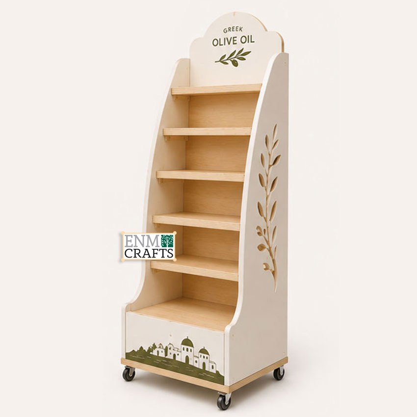Ξύλινο Επιδαπέδιο Stand Προβολής Ελαιολάδου 950