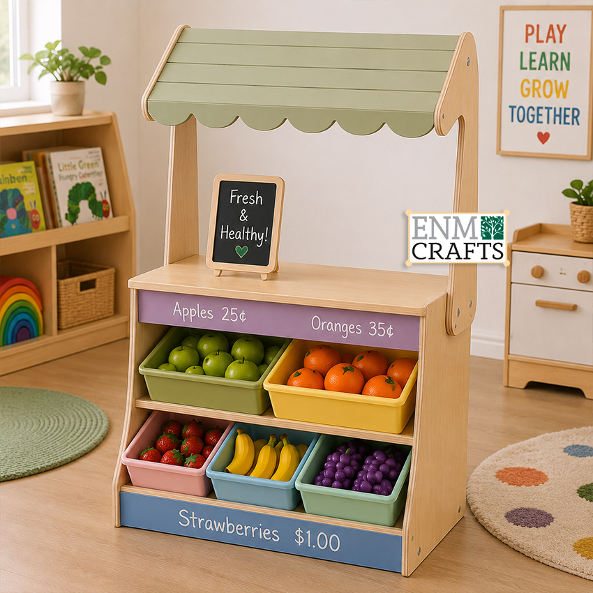Ξύλινος Παιδικός Πάγκος Mini Market Montessori 977