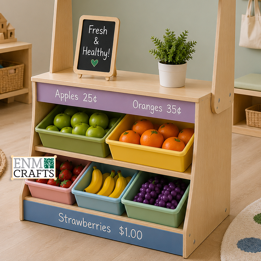 Ξύλινος Παιδικός Πάγκος Mini Market Montessori 977