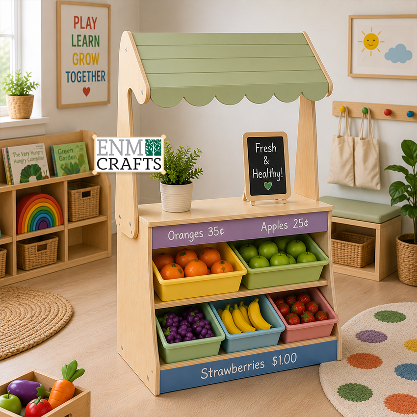 Ξύλινος Παιδικός Πάγκος Mini Market Montessori 977