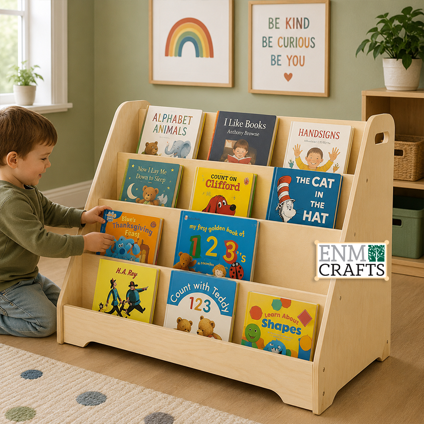 Ξύλινη Βιβλιοθήκη Προβολής Βιβλίων Montessori 990