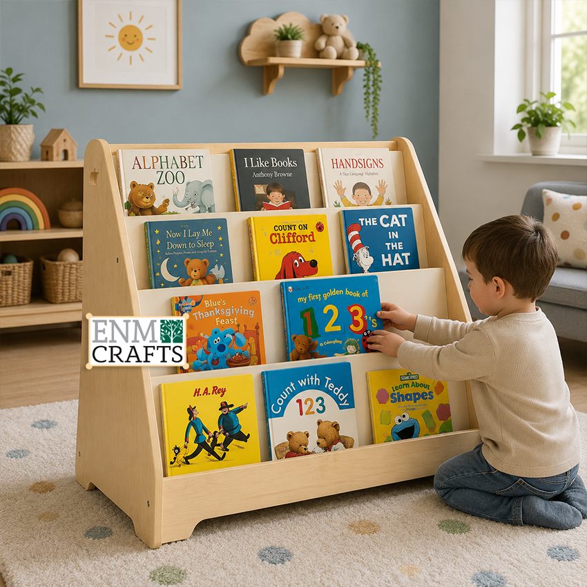 Ξύλινη Βιβλιοθήκη Προβολής Βιβλίων Montessori 990