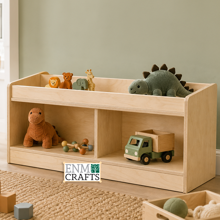 Ξύλινο Χαμηλό Ράφι Montessori Αποθήκευσης & Προβολής Παιχνιδιών 996