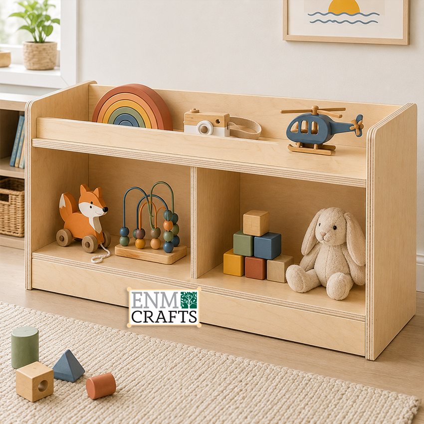 Ξύλινο Χαμηλό Ράφι Montessori Αποθήκευσης & Προβολής Παιχνιδιών 996