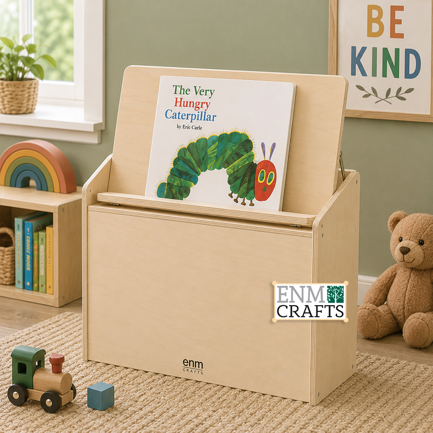 Ξύλινη Βιβλιοθήκη Προβολής Montessori με Πίνακα Μαρκαδόρου 997