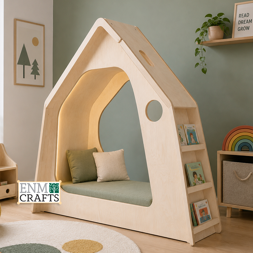 Ξύλινη Γωνιά Ανάγνωσης Montessori για Βρεφονηπιακούς Σταθμούς 91322