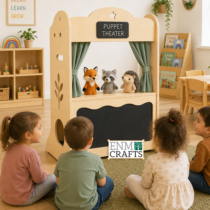 Ξύλινο Κουκλοθέατρο Montessori για Βρεφονηπιακούς Σταθμούς 9138