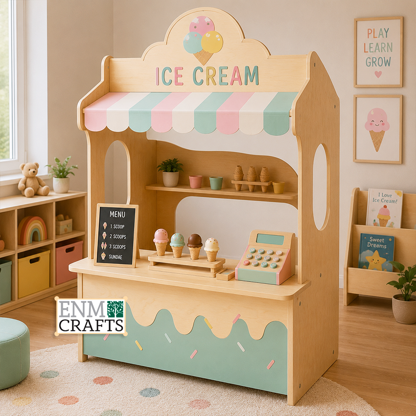 Επαγγελματικό Ξύλινο Περίπτερο Παγωτού Montessori 9130