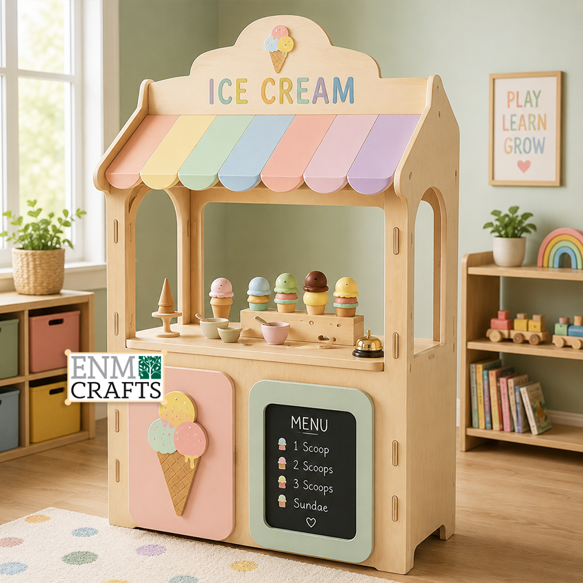 Επαγγελματικό Ξύλινο Περίπτερο Παγωτού Montessori 9130