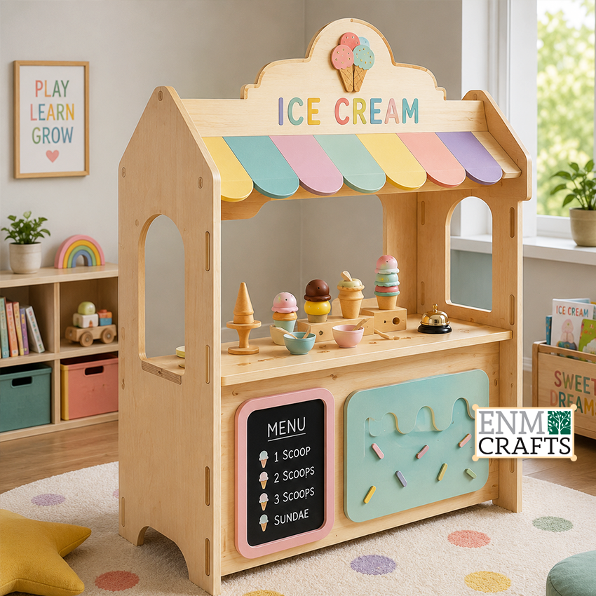 Επαγγελματικό Ξύλινο Περίπτερο Παγωτού Montessori 9130