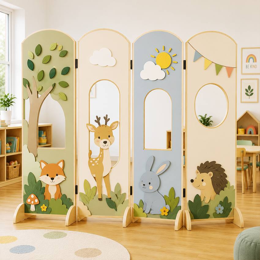 Ξύλινο Αναδιπλούμενο Διαχωριστικό Χώρου Montessori 