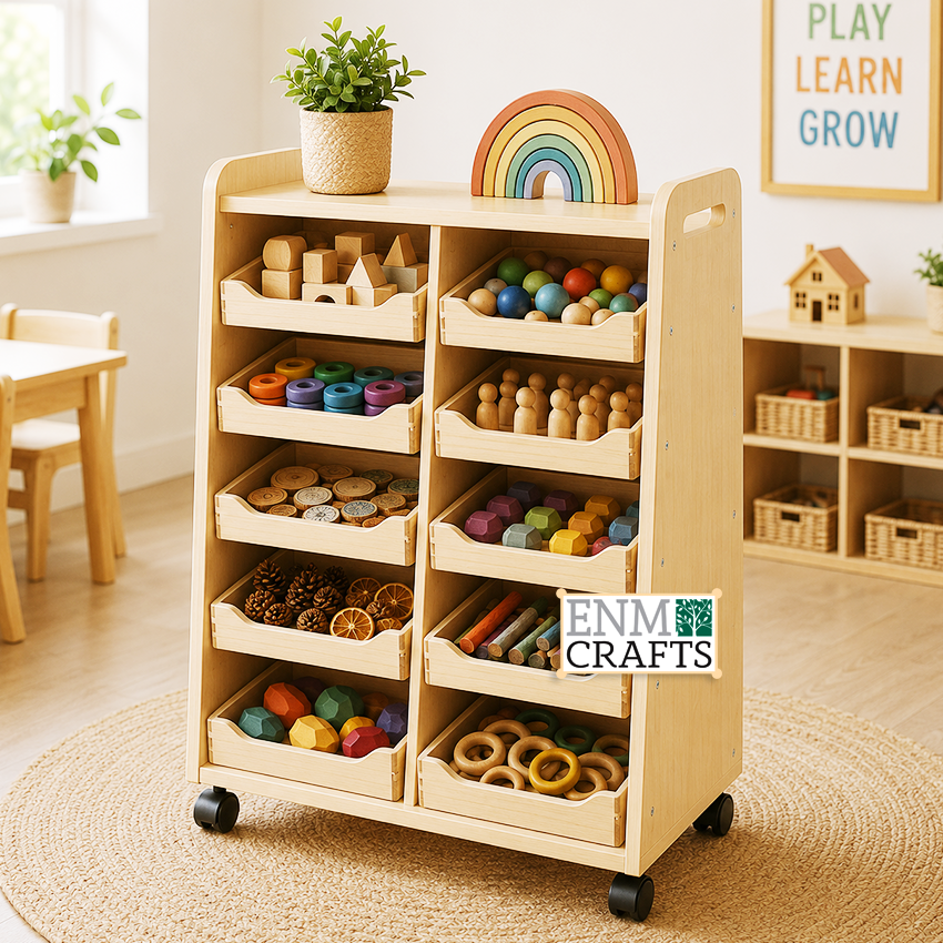 Ξύλινο Display Οργάνωσης Εκπαιδευτικού Υλικού Montessori 9146