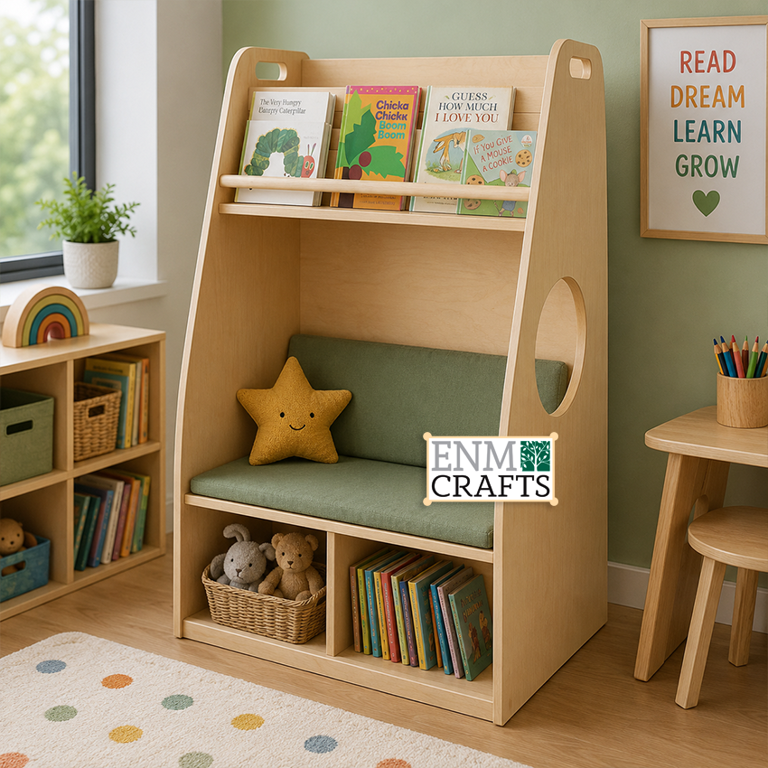 Montessori Γωνιά Ανάγνωσης με Βιβλιοθήκη και Καθιστικό 9183