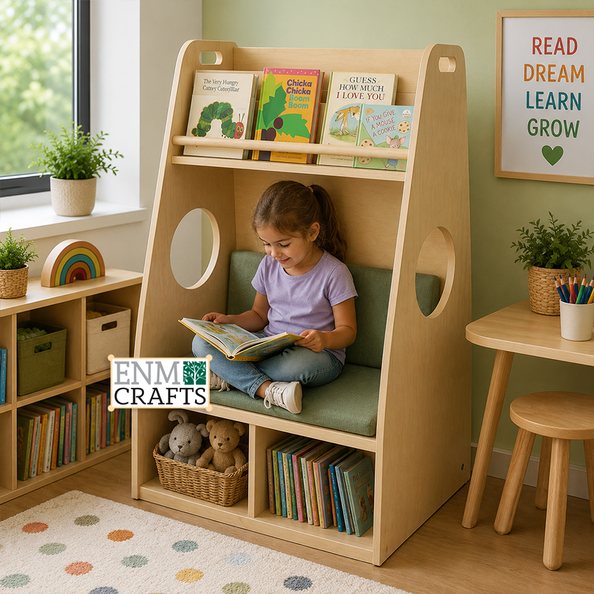 Montessori Γωνιά Ανάγνωσης με Βιβλιοθήκη και Καθιστικό 9183