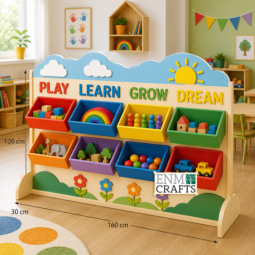 Montessori Διαχωριστικό Χώρου με Κεκλιμένους Αποθηκευτικούς Κάδους 9169