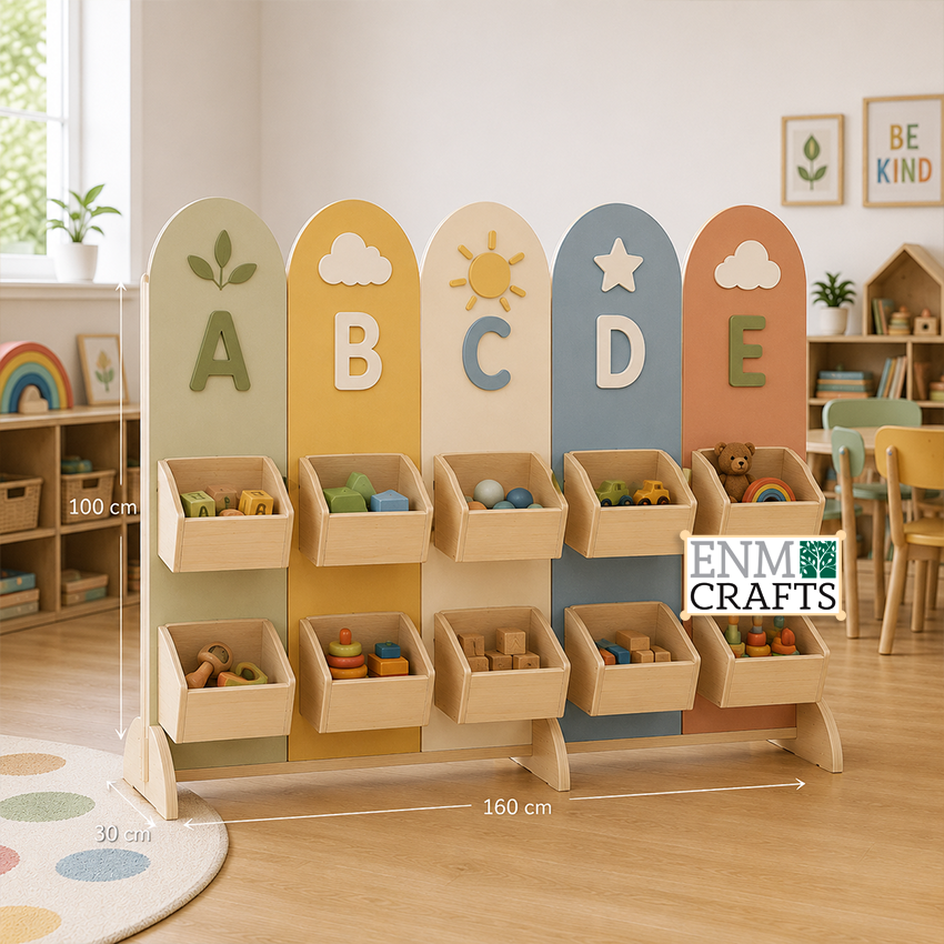 Montessori Αλφαβητικό Διαχωριστικό Χώρου με Αποθηκευτικούς Κάδους 9167
