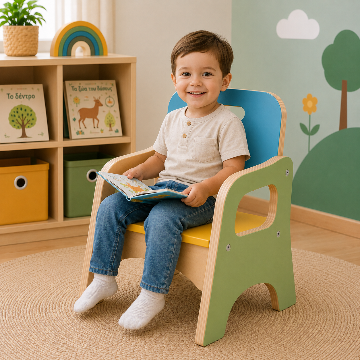 Παιδική Πολυθρόνα Montessori από Κόντρα Πλακέ Σημύδας 9204