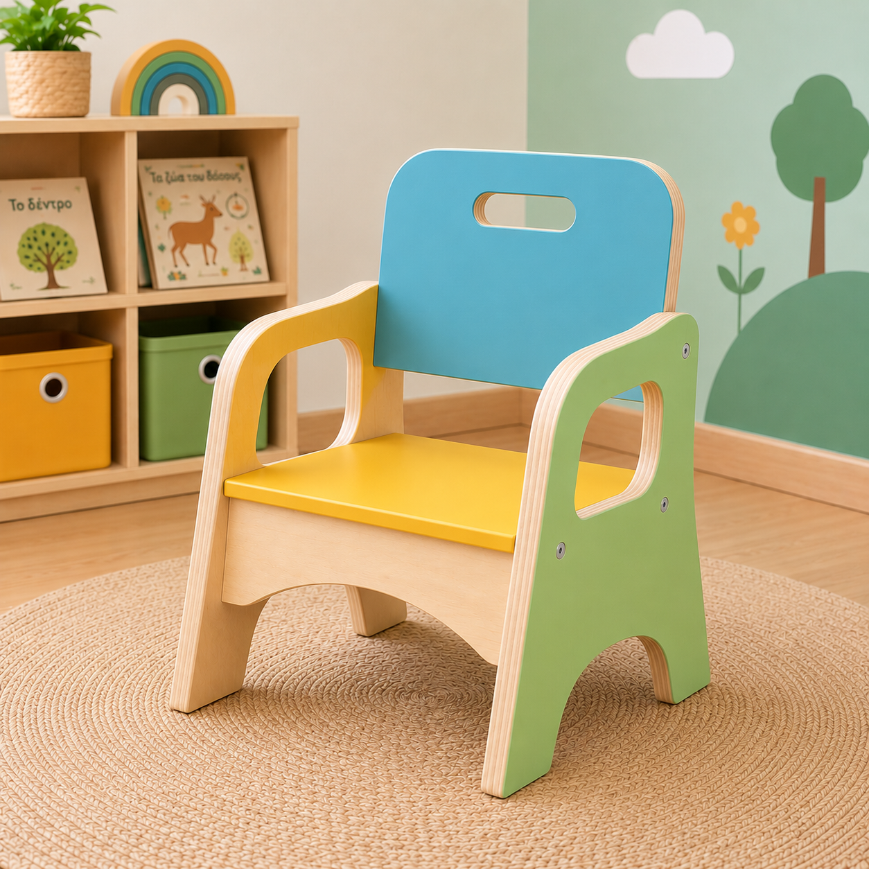 Παιδική Πολυθρόνα Montessori από Κόντρα Πλακέ Σημύδας 9204