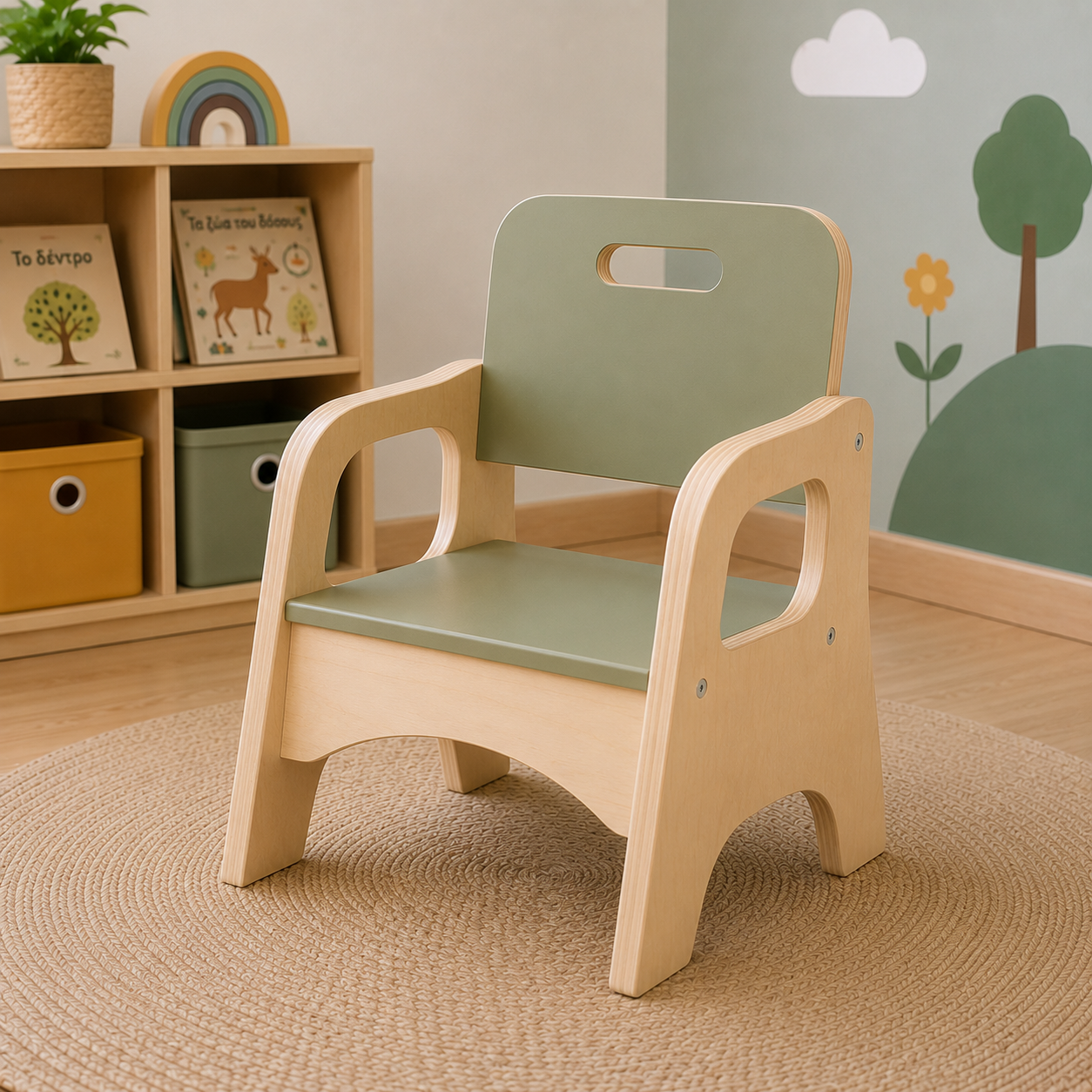 Παιδική Πολυθρόνα Montessori από Κόντρα Πλακέ Σημύδας 9204